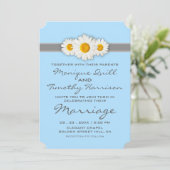 Daisy Lint Blauw Bruiloft Uitnodiging Kaart (Staand voorkant)