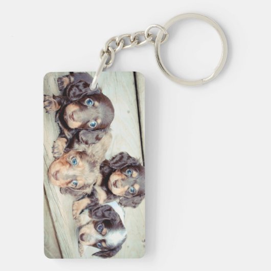 Daisy & Littermates Double Photo Keepomwille Sleutelhanger (achterkant)