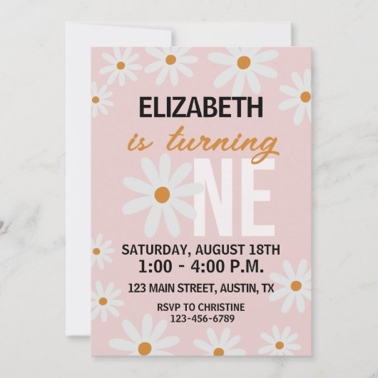 Daisy Little Girls eerste verjaardag Kaart (Voorkant)