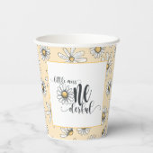 Daisy Little Miss ONE-derful Party Cup - Geel Papieren Bekers (Achterkant)