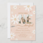 Daisy Little Miss Onederful Foto Verjaardagsfeest Kaart (Voorkant)