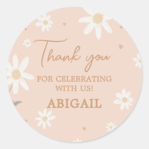 Daisy Little Miss Onederful Foto Verjaardagsronde Ronde Sticker