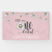 Daisy Little Miss ONEderful Party Banner - Roze (Horizontaal)