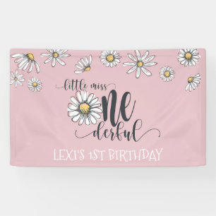 Daisy Little Miss ONEderful Party Banner - Roze