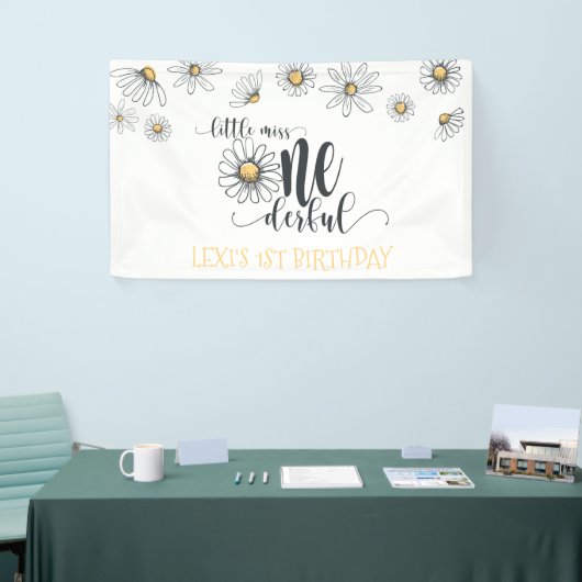 Daisy Little Miss ONEderful Party Banner - White (Beurs)