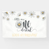 Daisy Little Miss ONEderful Party Banner - White (Horizontaal)