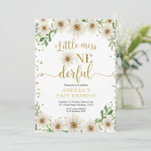 Daisy Little Miss Onederful Uitnodiging (Staand voorkant)