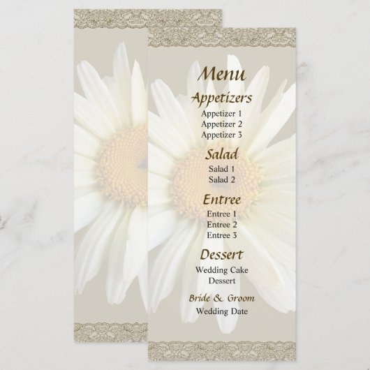 Daisy Looking Up Wedding Menu (Voorkant / Achterkant)