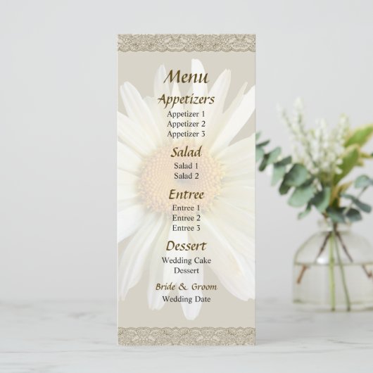 Daisy Looking Up Wedding Menu (Staand voorkant)