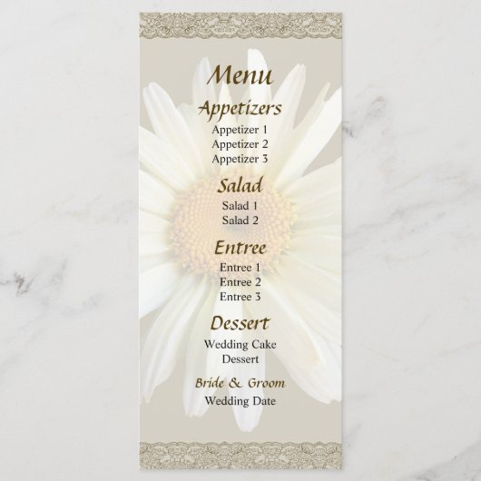Daisy Looking Up Wedding Menu (Voorkant)