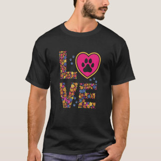 Daisy LOVE Letters Animal Paw Prints T-shirt