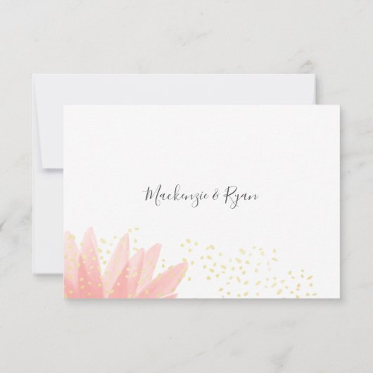 Daisy Love Roze Tuin Bruiloft Reactie Kaart (Achterkant)