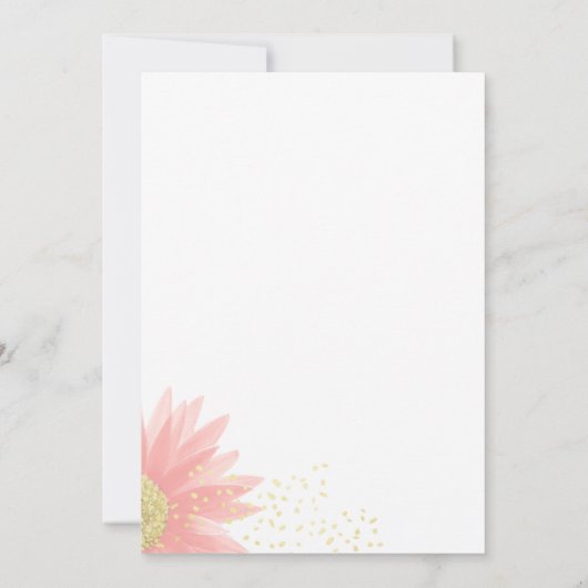 Daisy Love Roze Tuin Huwelijk Kaart (Achterkant)