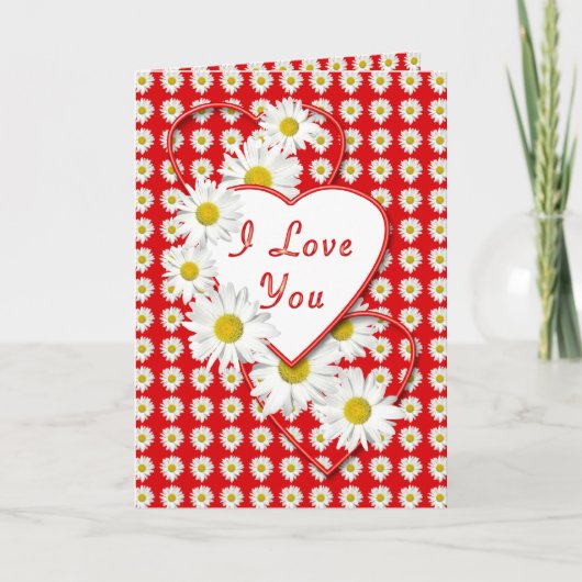 Daisy Love Valentijn I Love YouCard Feestdagen Kaart (Voorkant)