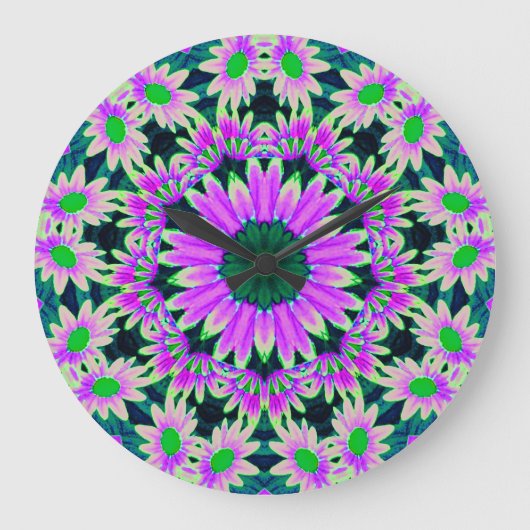 Daisy Lovers Fantasy Fractal Grote Klok (Voorkant)