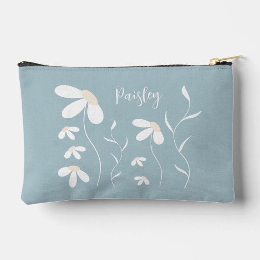 Daisy Make-up Pouch - Bloemen Botanische Groene Za Etui (Achterkant)