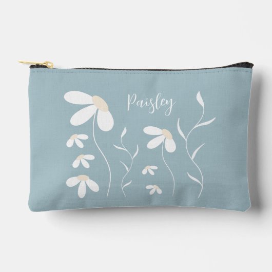 Daisy Make-up Pouch - Bloemen Botanische Groene Za Etui (Voorkant)