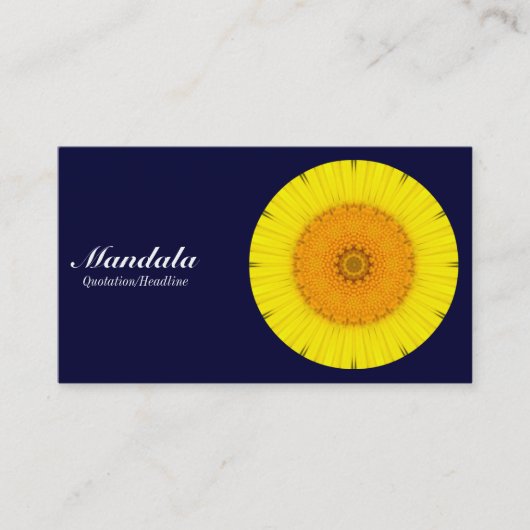 Daisy Mandala - Dark Navy 000033 Visitekaartje (Voorkant)