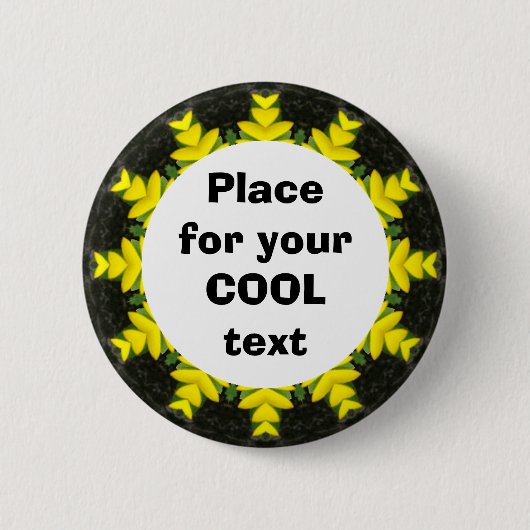 Daisy Mandala Sjabloon 13 Ronde Button 5,7 Cm (Voorkant)