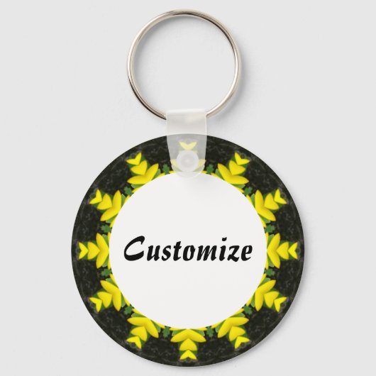 Daisy Mandala Sjabloon 13 Sleutelhanger (Voorkant)