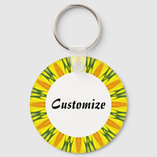 Daisy Mandala Sjabloon 15 Sleutelhanger (Voorkant)