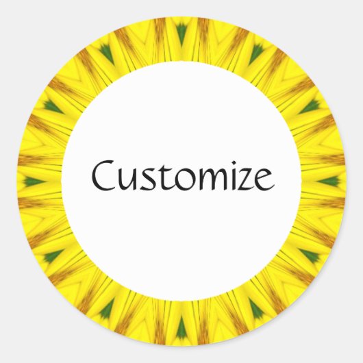 Daisy Mandala Sjabloon 16 Ronde Sticker (Voorkant)