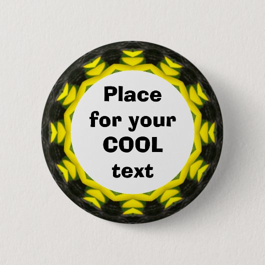 Daisy Mandala Sjabloon 19 Ronde Button 5,7 Cm (Voorkant)