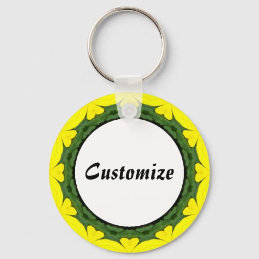 Daisy Mandala Sjabloon 22 Sleutelhanger (Voorkant)