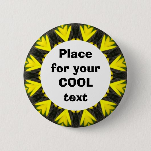 Daisy Mandala Sjabloon 27 Ronde Button 5,7 Cm (Voorkant)