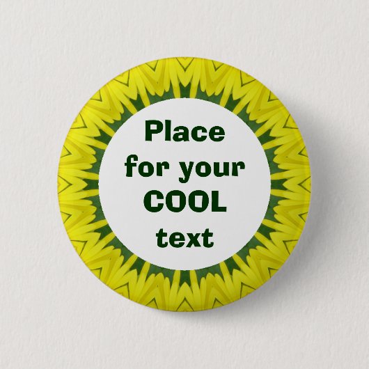 Daisy Mandala Sjabloon 34 Ronde Button 5,7 Cm (Voorkant)