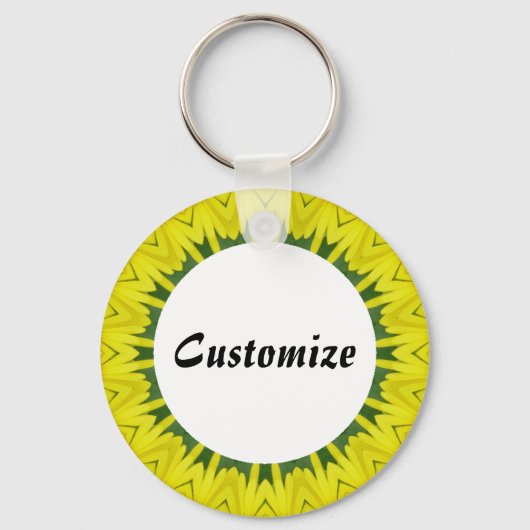 Daisy Mandala Sjabloon 34 Sleutelhanger (Voorkant)