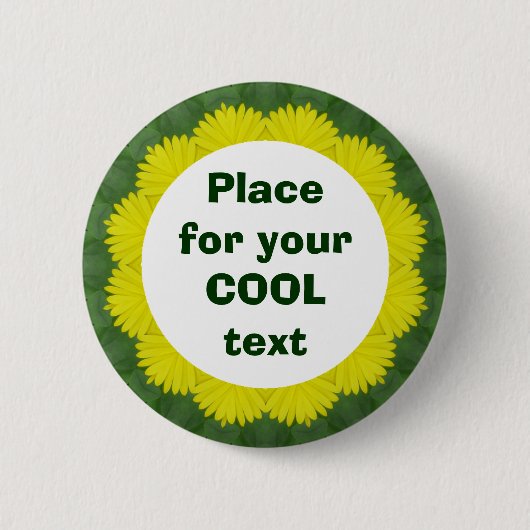 Daisy Mandala Sjabloon 35 Ronde Button 5,7 Cm (Voorkant)