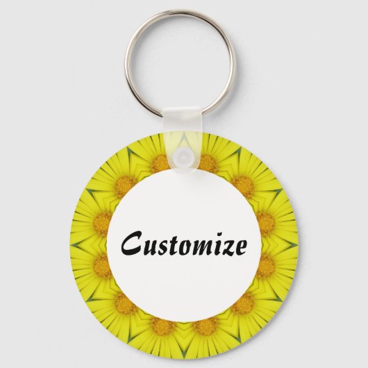 Daisy Mandala Sjabloon 36 Sleutelhanger (Voorkant)