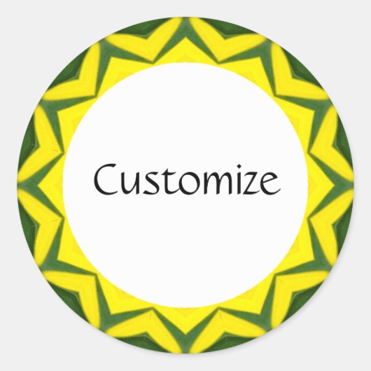 Daisy Mandala Sjabloon 39 Ronde Sticker (Voorkant)