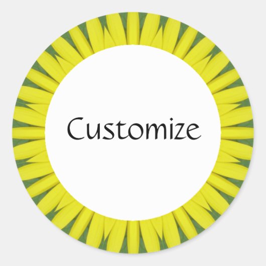 Daisy Mandala Sjabloon 40 Ronde Sticker (Voorkant)