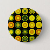 Daisy Mandalas Ronde Button 5,7 Cm (Voorkant)