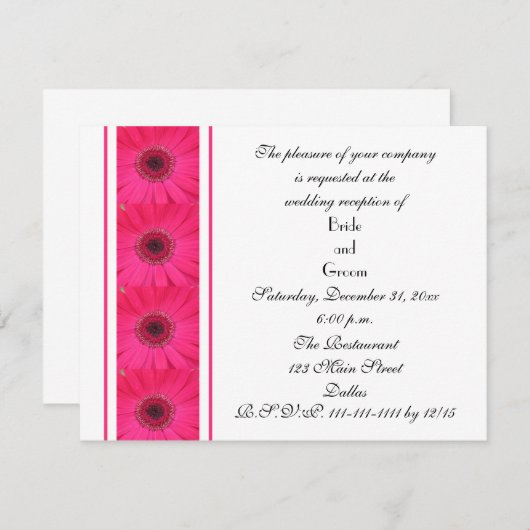 Daisy Marriage Reception Only Weddenschap Invitati Kaart (Voorkant / Achterkant)