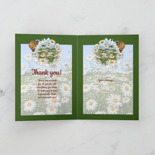 Daisy Meadow Aangepaste Tekst Bedankt Feestdagen Kaart (Binnen)