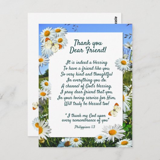 Daisy Meadow Briefkaart (Voorkant / Achterkant)