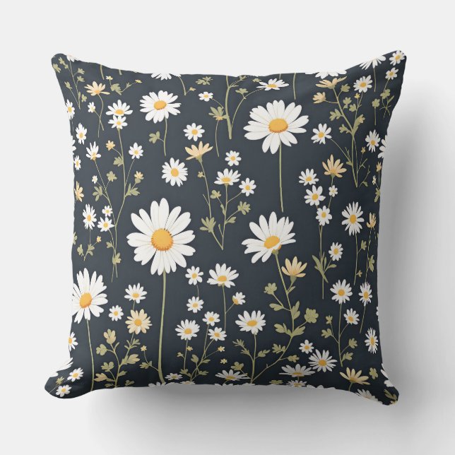 Daisy Meadow Floral Pattern.Modern Outdoor Kussen (Voorkant)