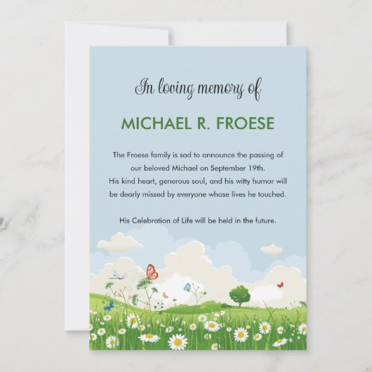 Daisy Meadow Fotoaankondiging Kaart (Voorkant)