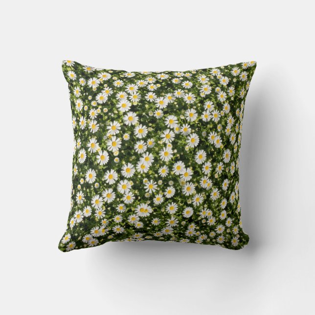 Daisy Meadow Polyester Throw Pillow Kussen (Achterkant)