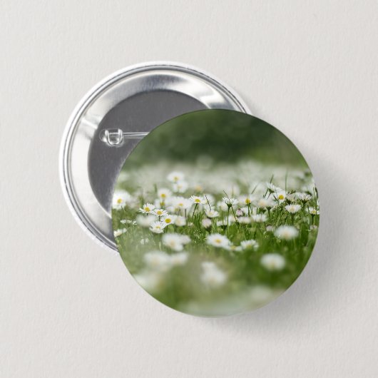 Daisy Meadow Ronde Button 5,7 Cm (Voorkant /achterkant)