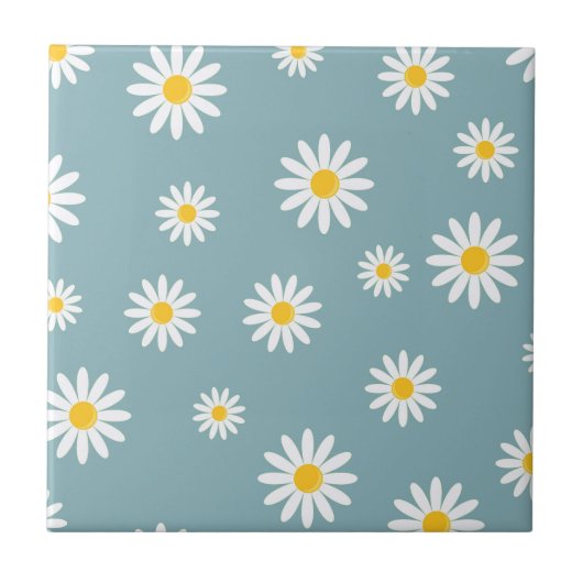 Daisy Meadows Blauwgroen Tegeltje (Voorkant)