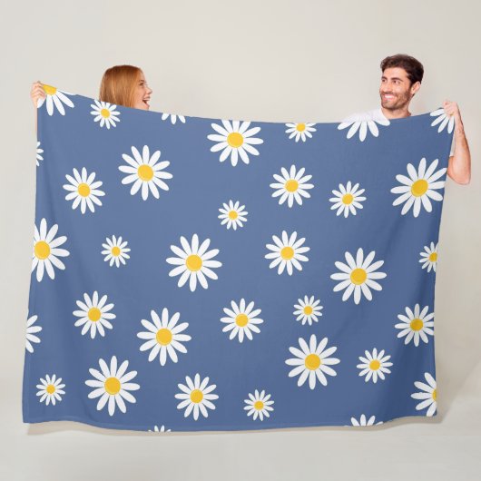 Daisy Meadows Blue Fleece Deken (In situ)