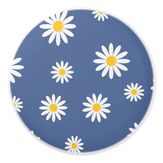 Daisy Meadows Blue Keramische Knop (Voorkant)