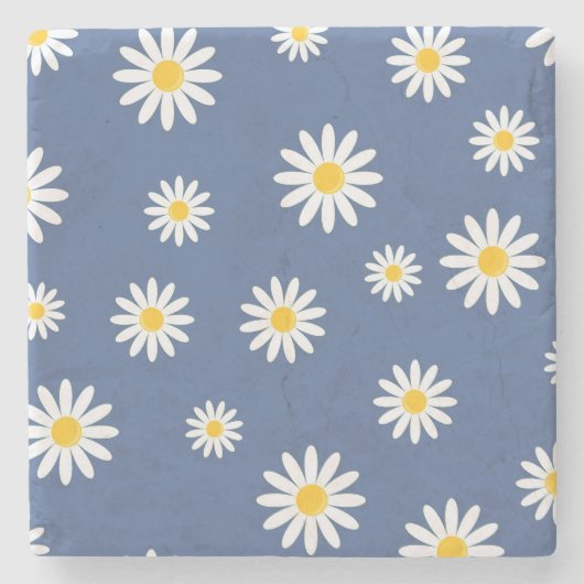 Daisy Meadows Blue Stenen Onderzetter (Voorkant)