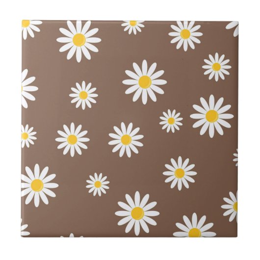 Daisy Meadows Earthy Brown Tegeltje (Voorkant)