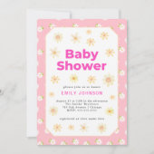 Daisy Meisje Pastel Baby shower Invitation Kaart (Voorkant)