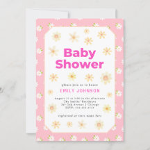Daisy Meisje Pastel Baby shower Invitation